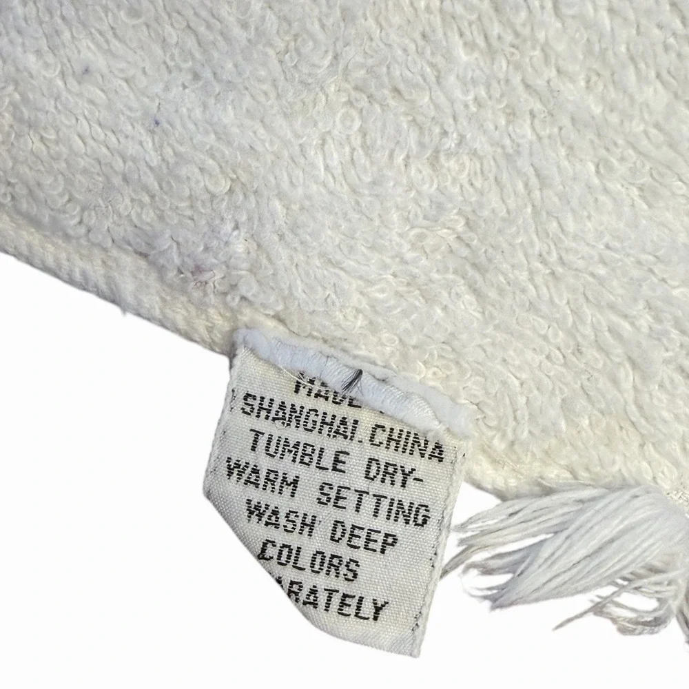 Vintage Franco Christmas Hand Towel White Terry Plaid Bow Fringe Bathroom Decor